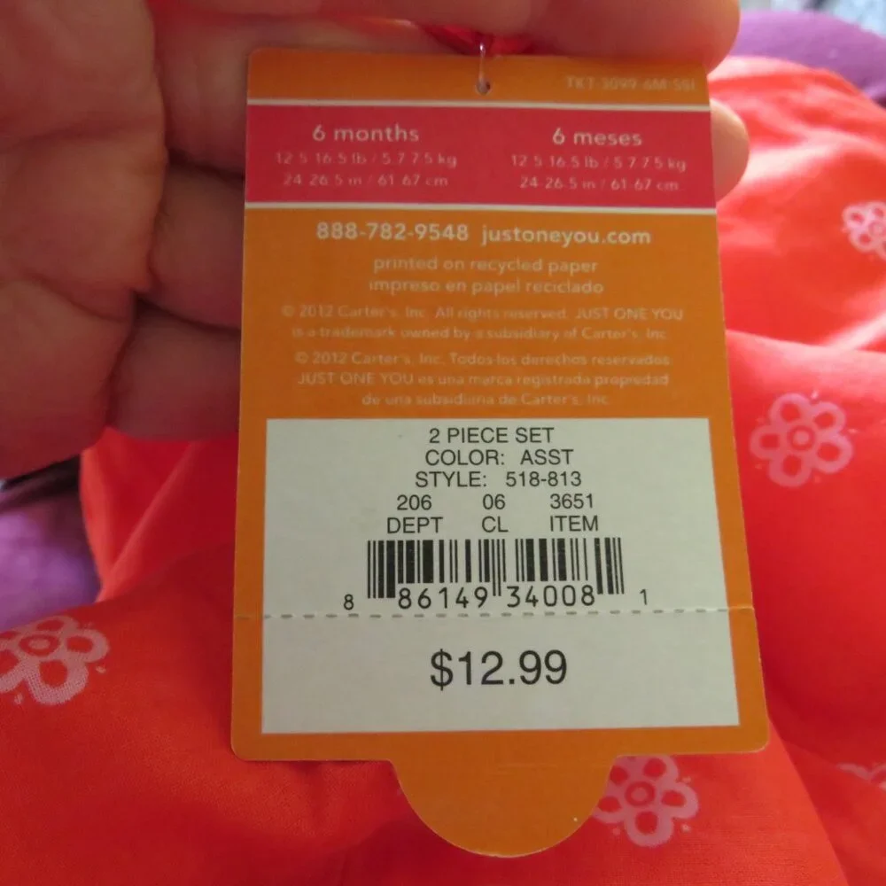 Baby Red - Orange Dress & Panties (Lined Dress) 6mts 2pc Sleeveless 100% cotton